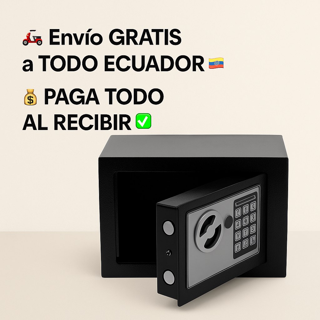 Caja Fuerte Digital 25×35×25 cm – Acero Reforzado, Teclado Electrónico y Llave