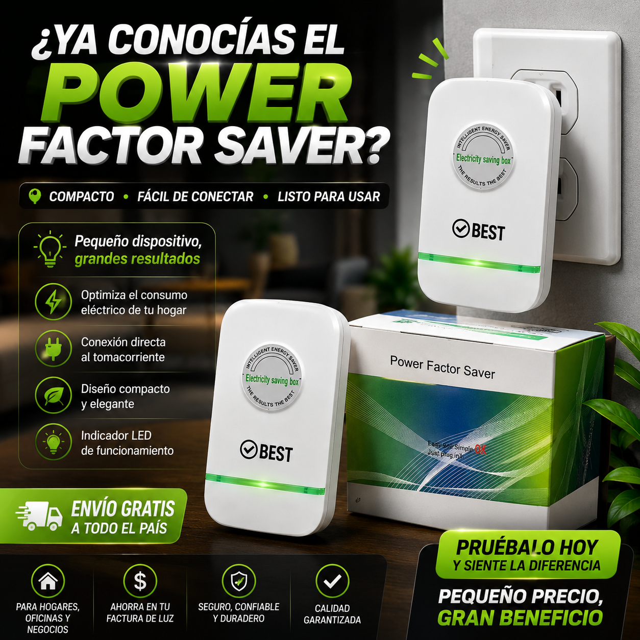Ahorrador de energía Power Factor Saver para el hogar