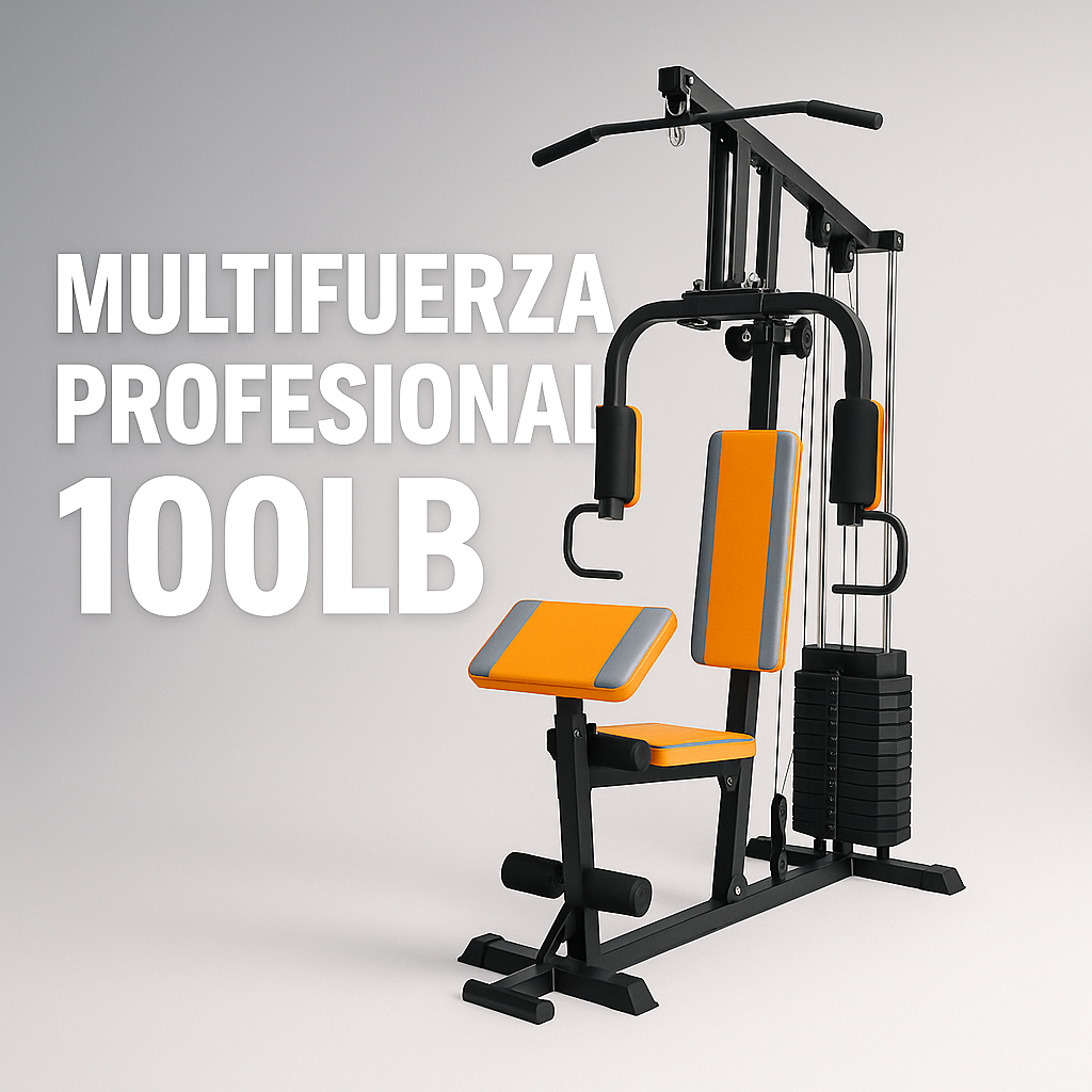 Estación de Gimnasio Multifuncional 100LB | Ejercicios Pecho, Espalda, Pierna, Brazos | Marco Reforzado