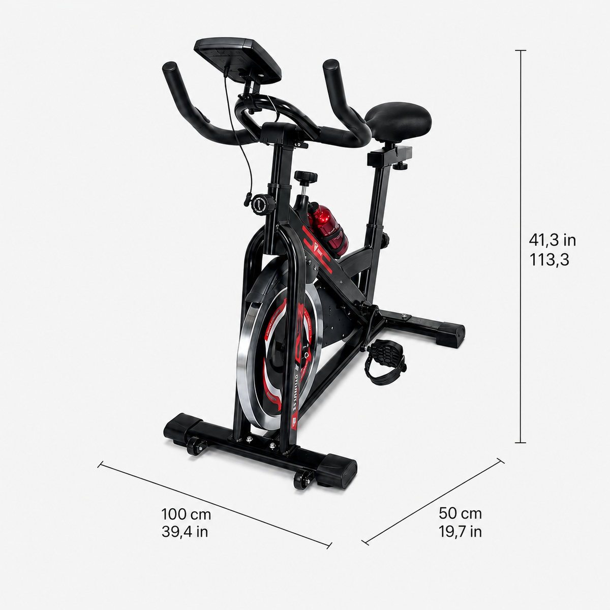 Bicicleta estática de spinning compacta para entrenamiento en casa