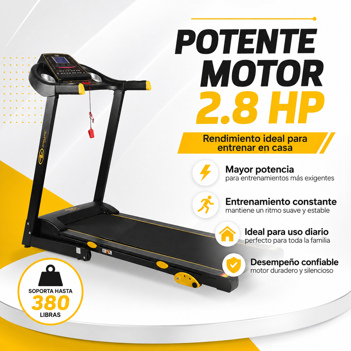 Caminadora Eléctrica Plegable 2.8HP | 3 Niveles de Inclinación  | soporta 199 kilos🚚