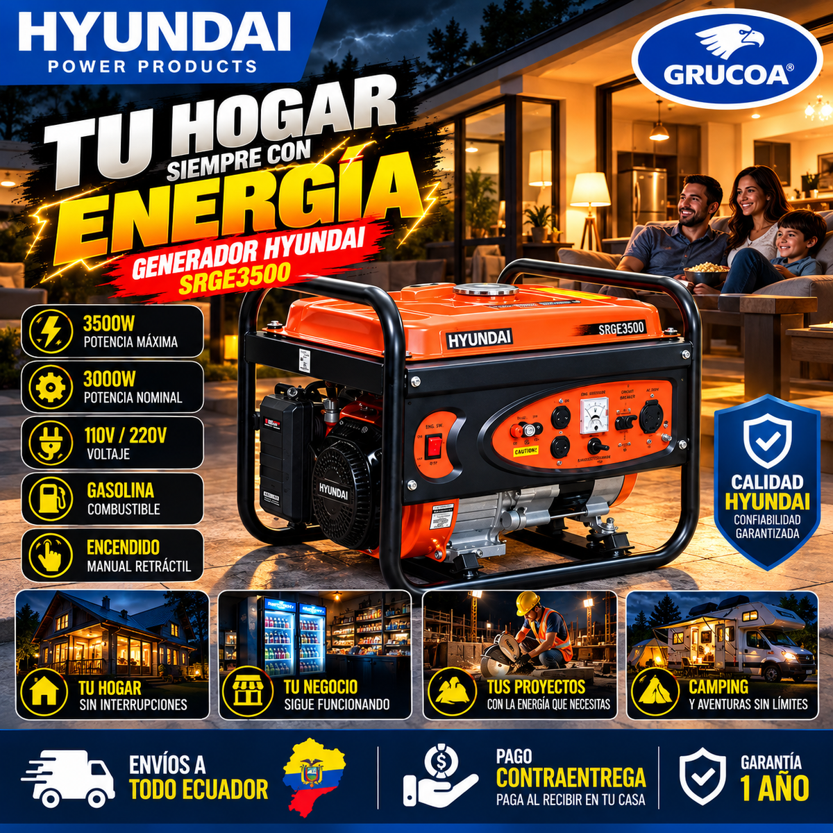 Generador SHINERAY de 3500w