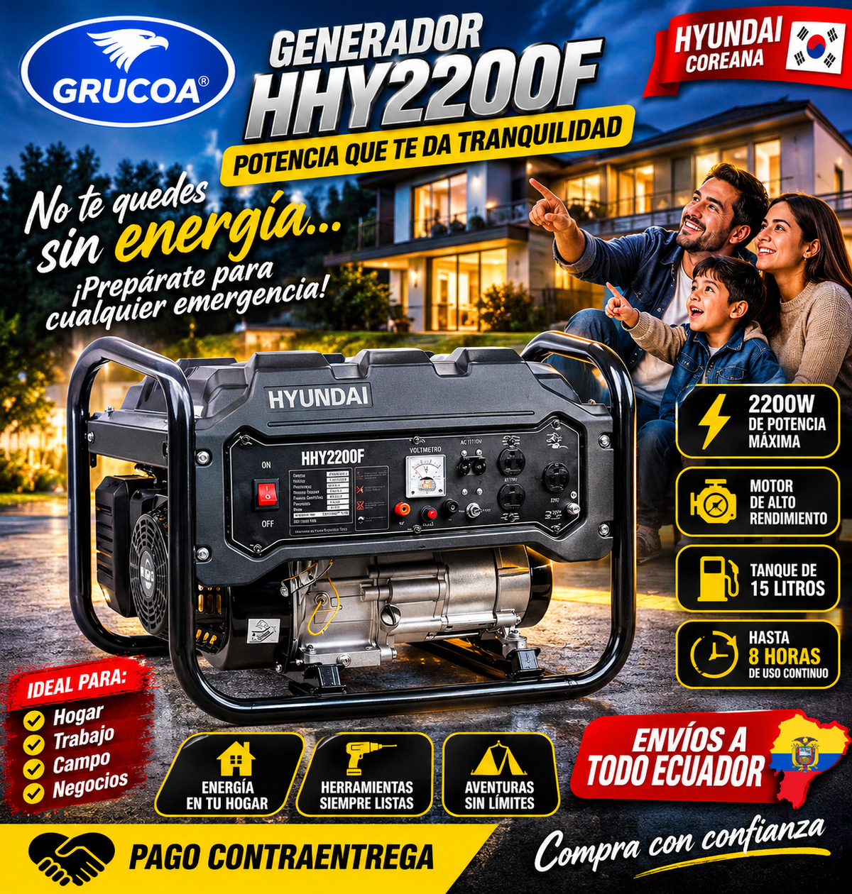 Generador HYUNDAI 2200W HHY2200F