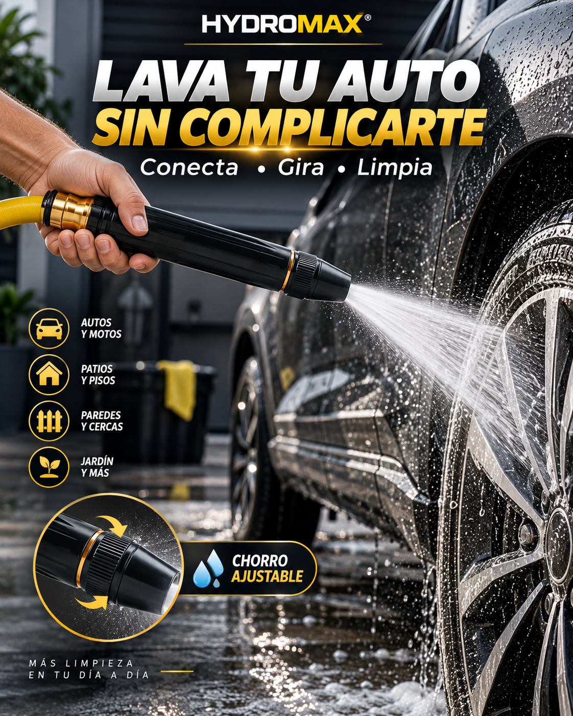 Boquilla ajustable de manguera HYDROMAX
