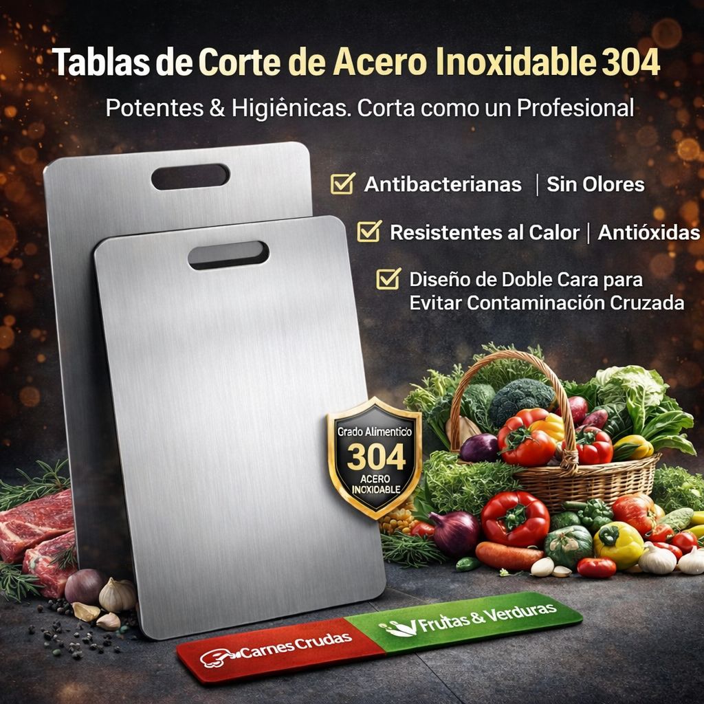 FIORENZA || TABLA DE CORTE PREMIUM ACERO INOXIDABLE